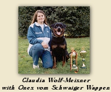 Claudia Wolf-Meisner with Onex vom Schwaiger Wappen