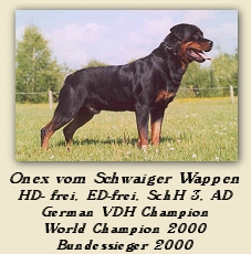 Onex vom Schwaiger Wappen